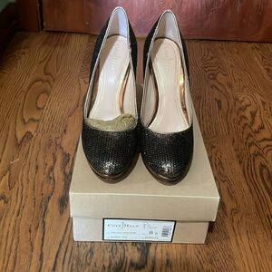 EUC Cole Haan Chelsea High Pump Bronze Sequins Size 8B